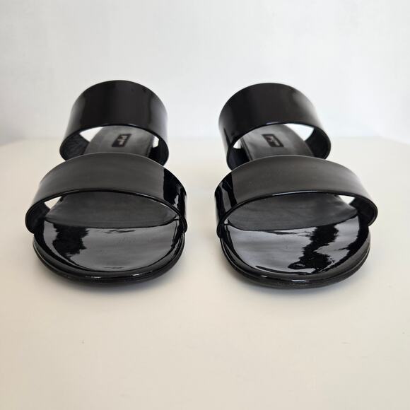 Paul Green Meg Slide Sandals Black Patent Leather Block Heel Summer Women 36 - Picture 5 of 10